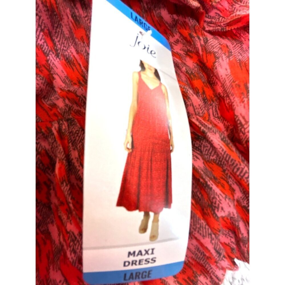 Joie Womens Maxi Sun Dress Orange Multi V-Neck Sleevless Lined Size L NWT - Picture 6 of 8